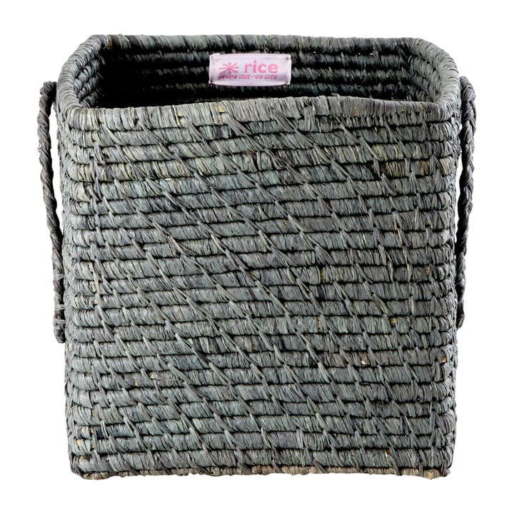 Rice Raffiakorb mit Henkel 20 x 20cm, Dark grey RICE