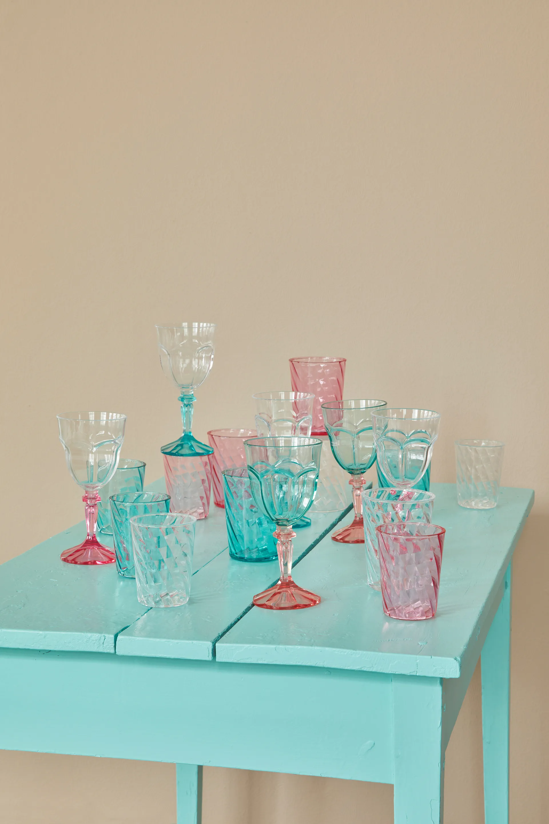 Rice Twisted Swirl Wasserglas akryl 34cl, Mint RICE