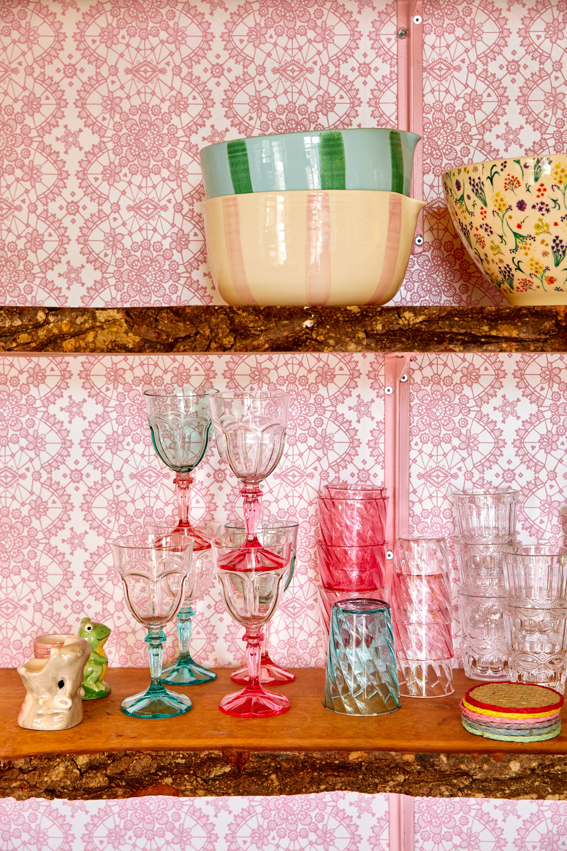 Rice Twisted Swirl Wasserglas akryl 34cl, Mint RICE