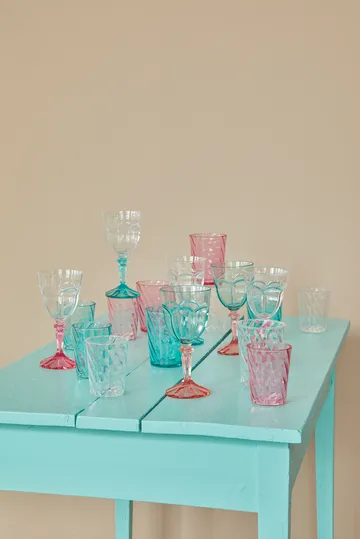 Rice Two Tone Weinglas akryl 26,6cl - Mint-pink - RICE