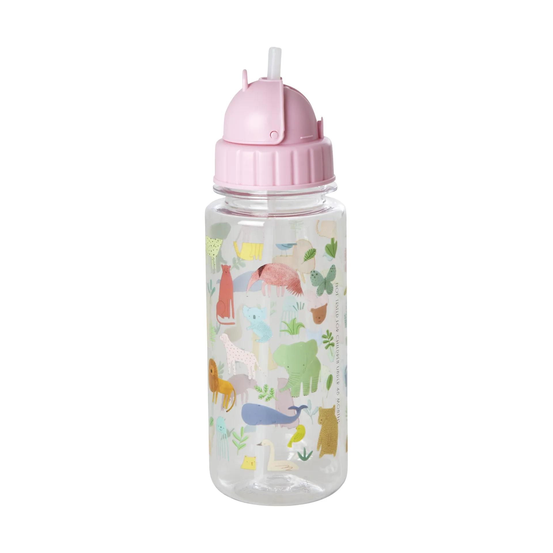 Rice Wasserflasche für Kinder 45 cl, Sweet Jungle Print-Soft Pink RICE