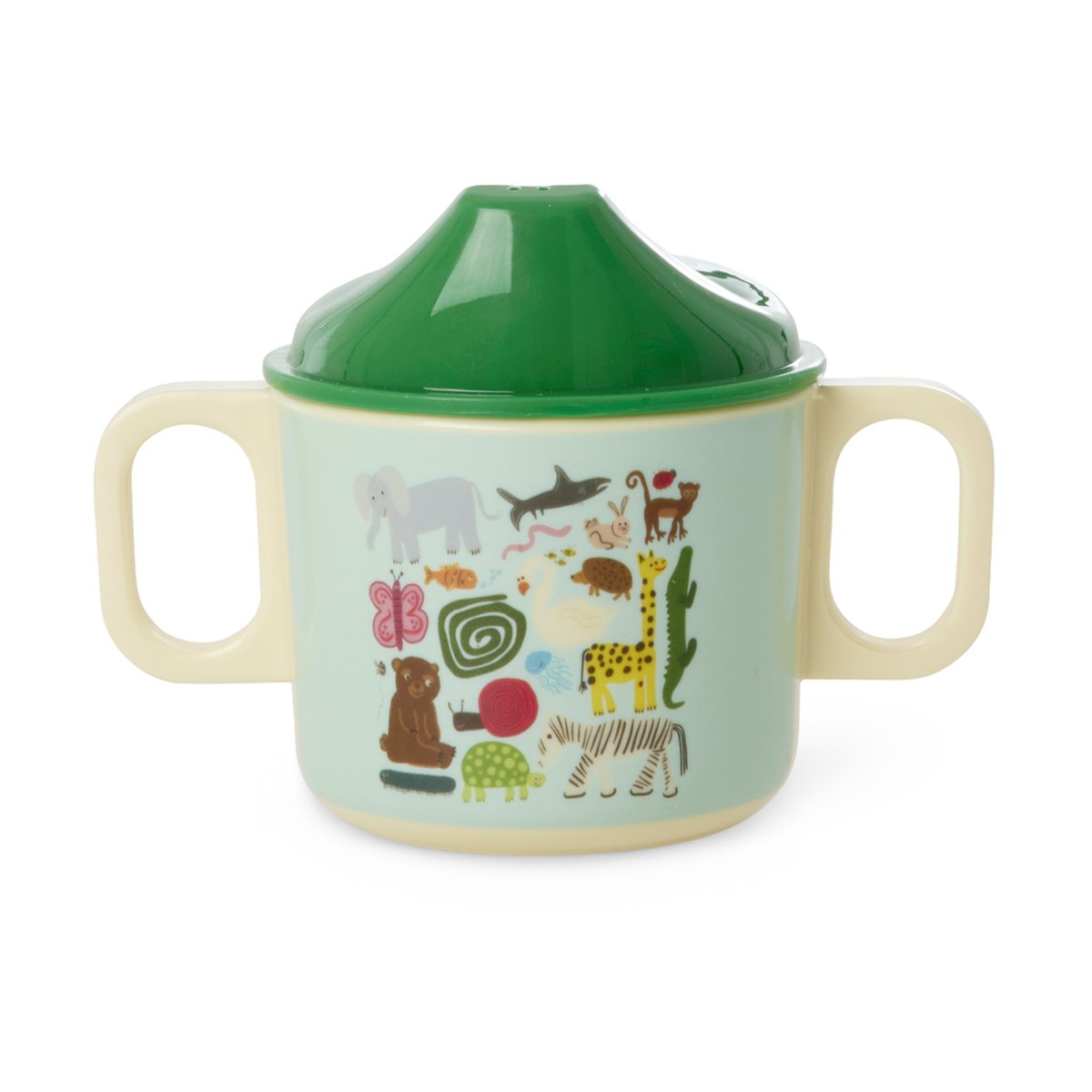 RICE Rice Wildlife Kindertasse mit zwei Griffen 25 cl Mint