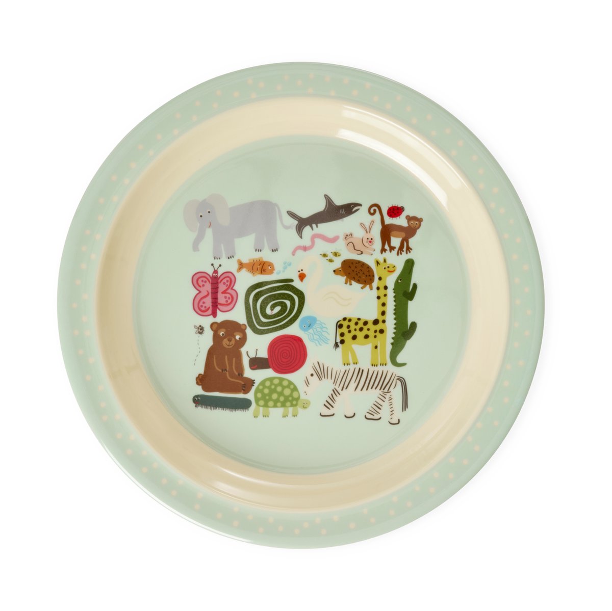 RICE Rice wildlife Teller Ø22 cm Mint