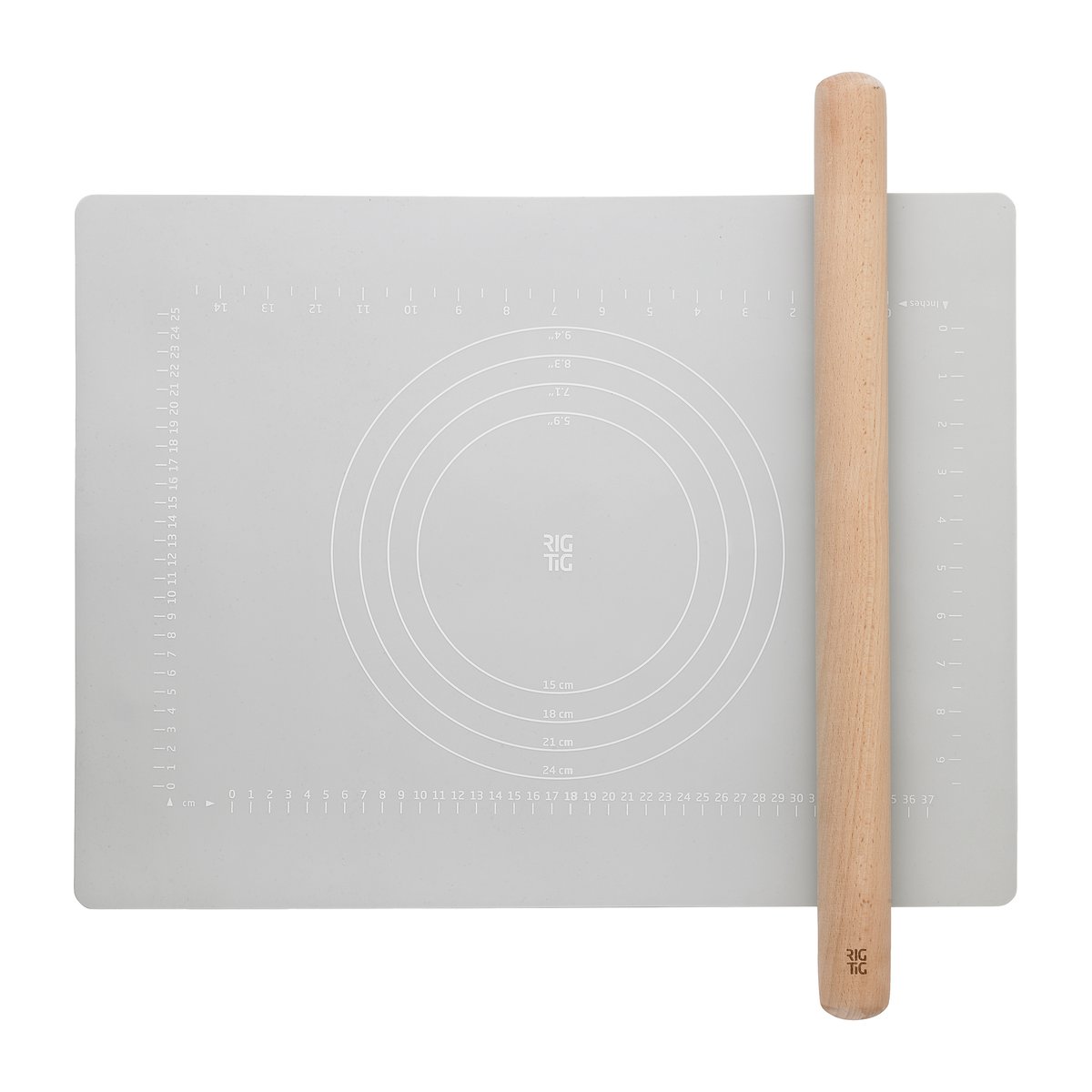 RIG-TIG BAKE-IT Wellholz und Backunterlage Light grey