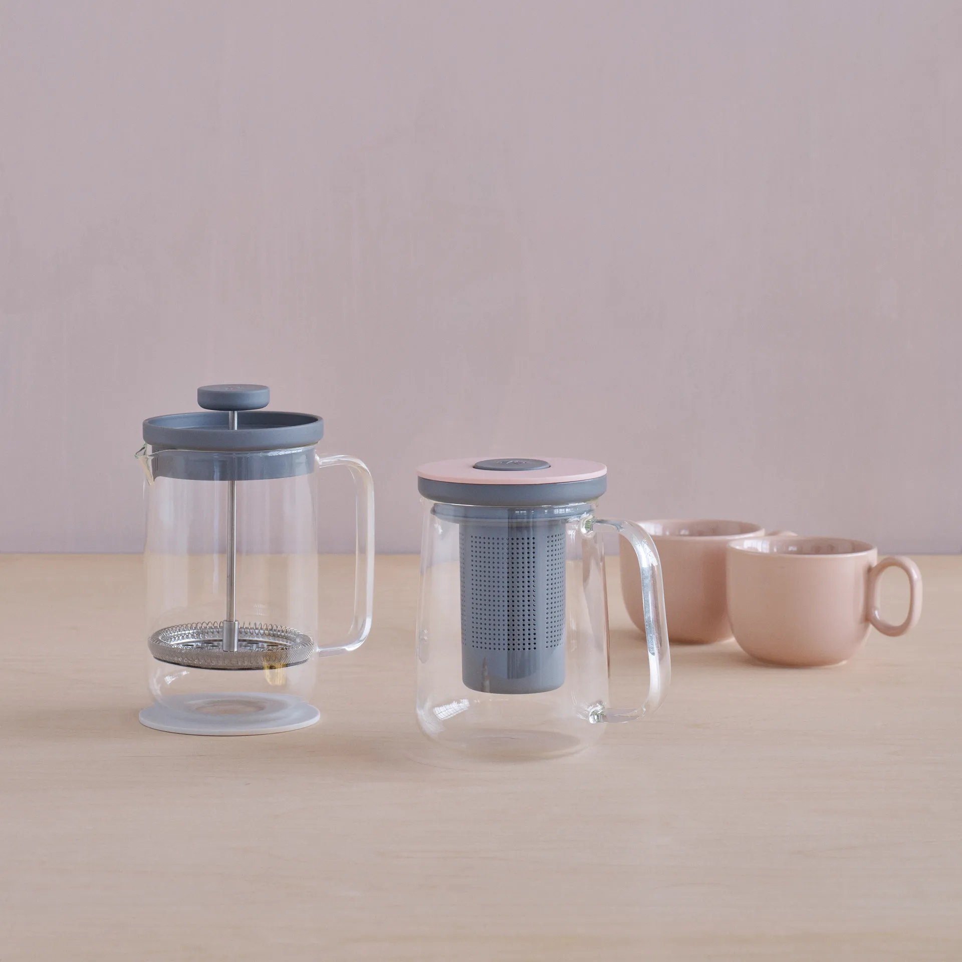 Brew-It Teekanne 0,7 L, Grau-rosa RIG-TIG