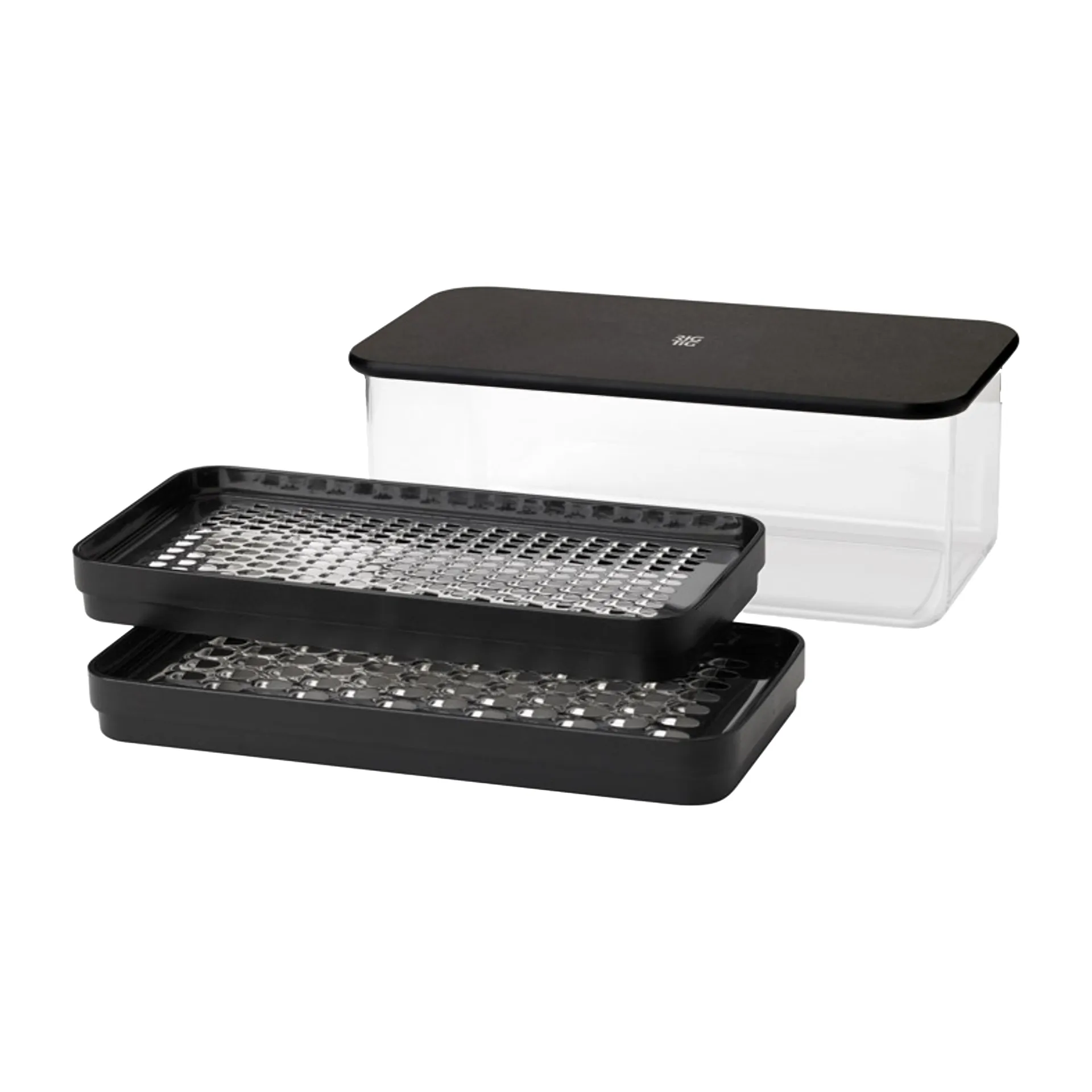 GRATE-IT Reibe mit Behälter, Black RIG-TIG