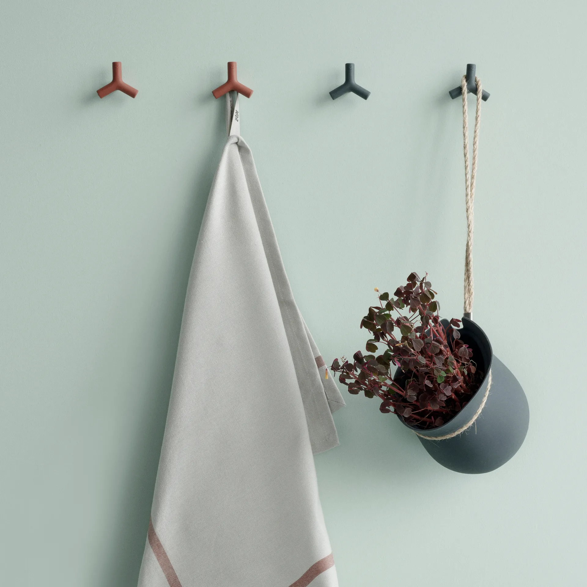 HANG-IT Wandhaken 2er Pack, Dunkelgrau RIG-TIG