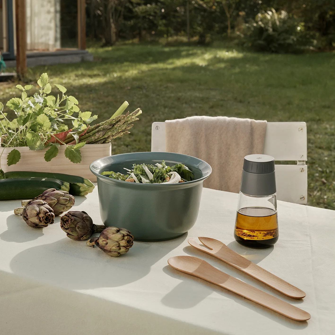 TOSS-IT Salatbesteck, Buche RIG-TIG