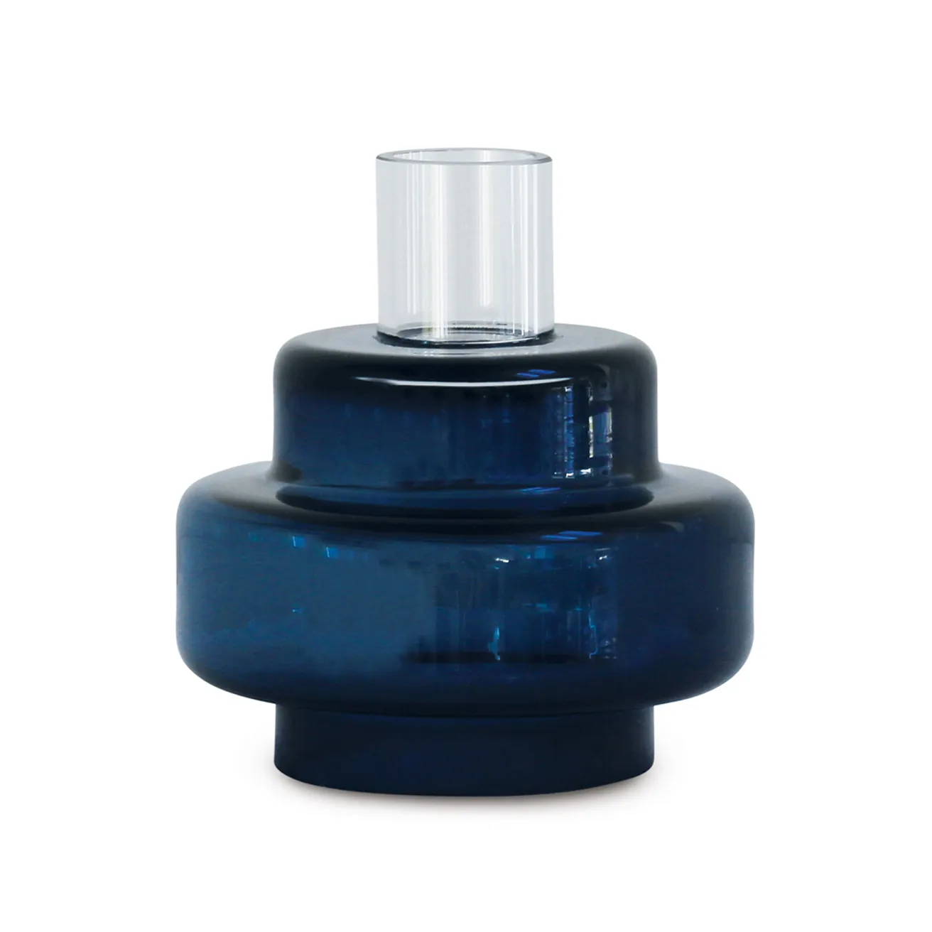 Glass candlestick no. 54, Indigo blue Ro Collection