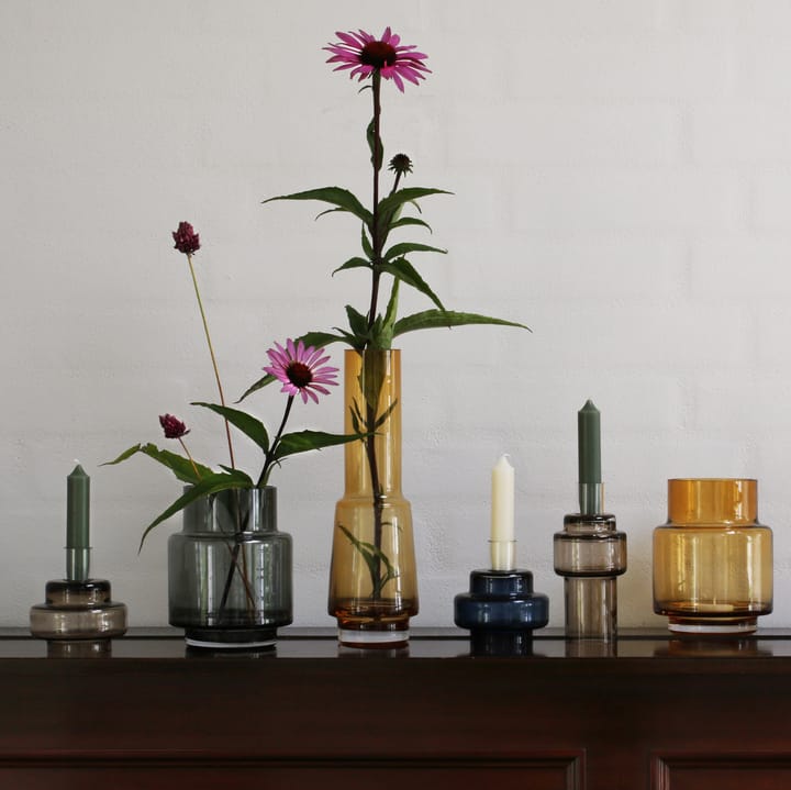 Glass candlestick no. 54, Indigo blue Ro Collection