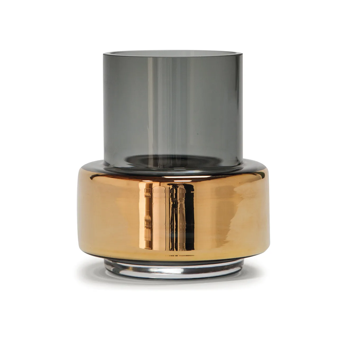 Hurricane smoked tealight no. 25, Gold-farbend Ro Collection