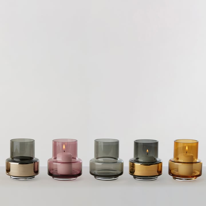 Hurricane smoked tealight no. 25 - Gold-farbend - Ro Collection