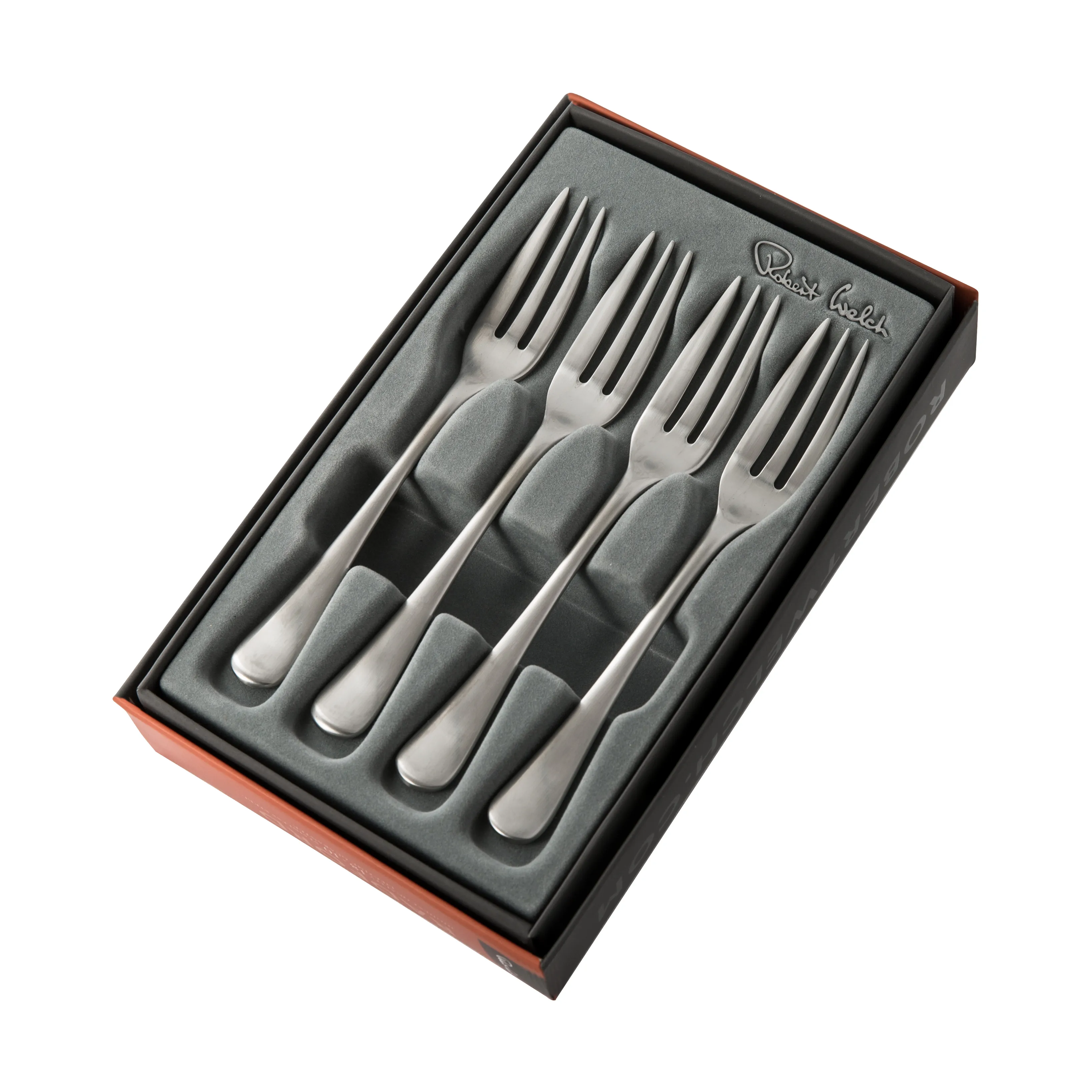 Dessertbesteck-Set 4-teilig – Edelstahl, Silber, 12,5 Cm, Mit Bambus-Design-Griff, Für Kuchen, Desserts, Teezeit