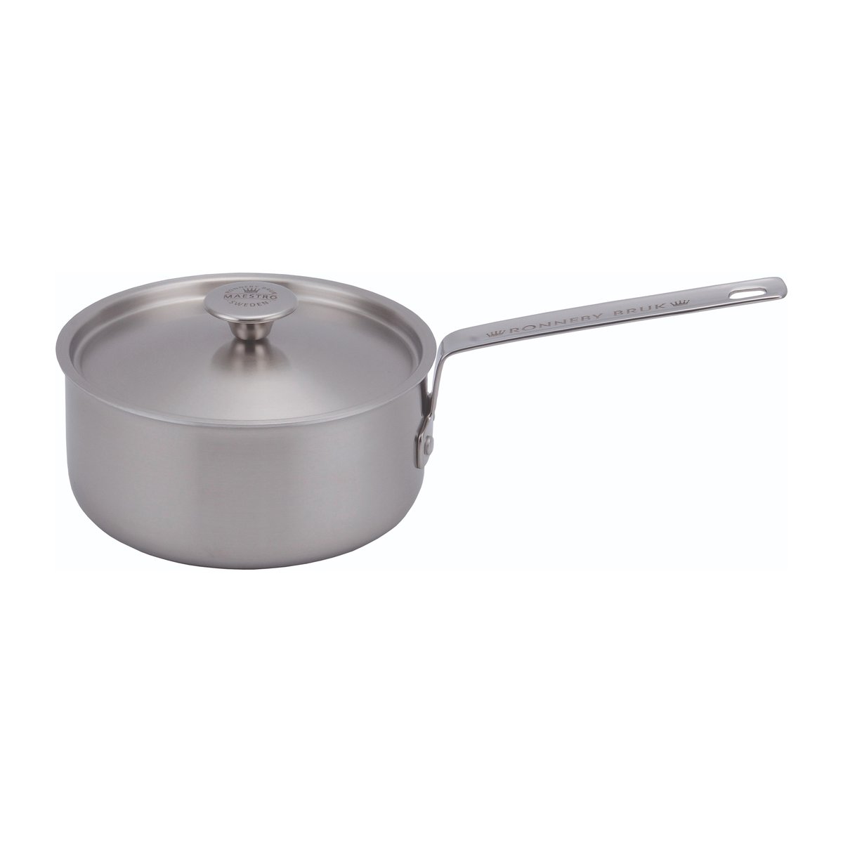 Ronneby Bruk Inox Edelstahltopf mit Stiel und Deckel 2,4 l