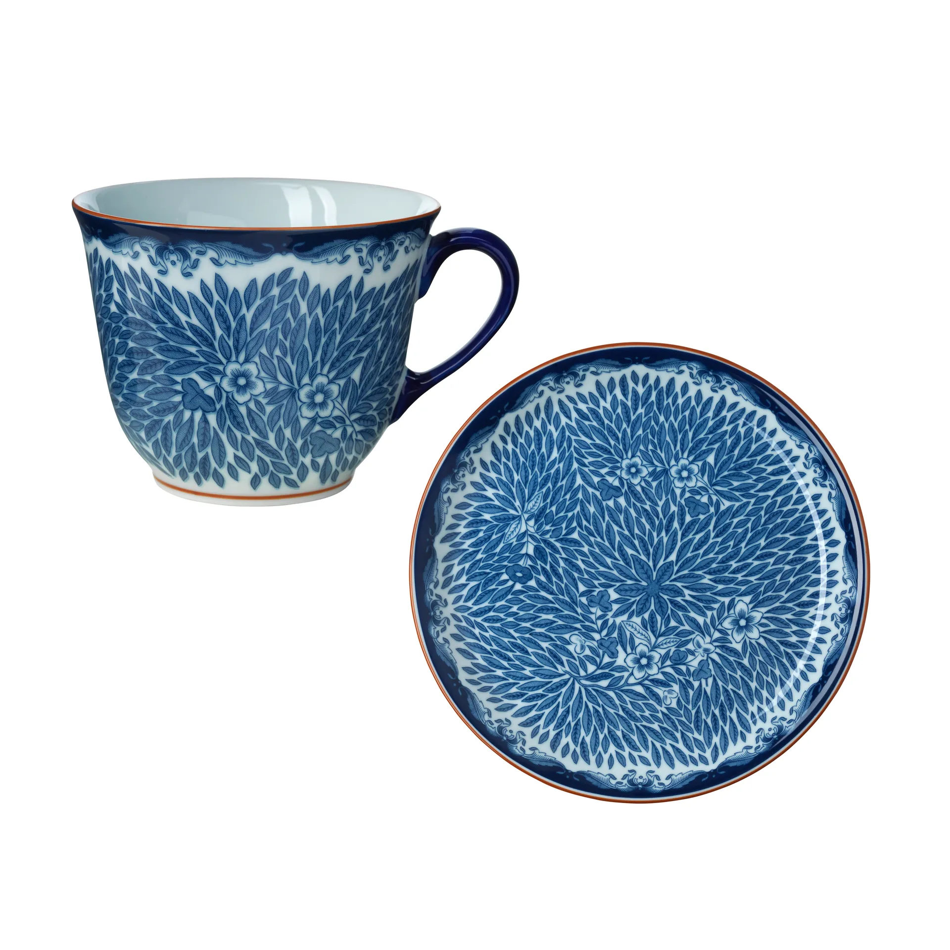 Ostindia Floris Tasse 40cl & Teller Ø20cm, Blau Rörstrand