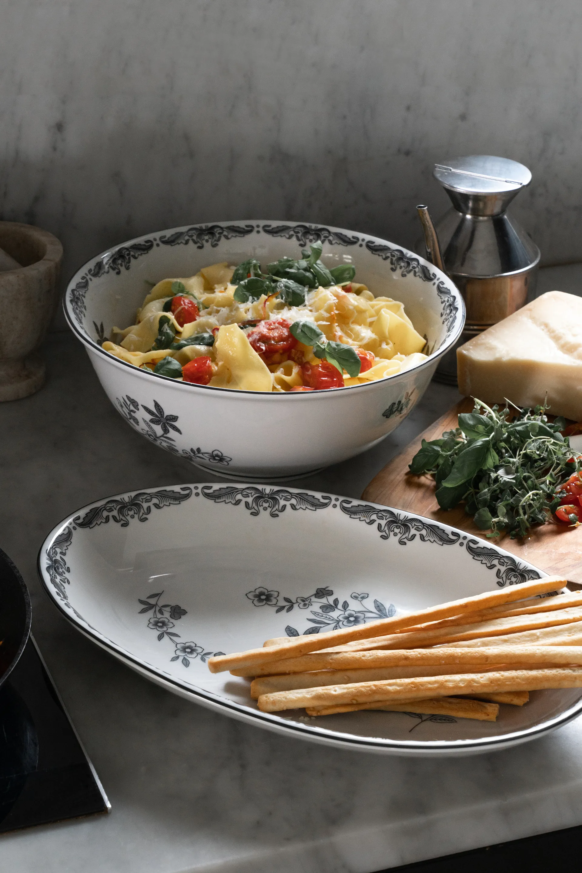 Ostindia Schwarz Servierteller oval 22 x 33cm, Schwarz Rörstrand