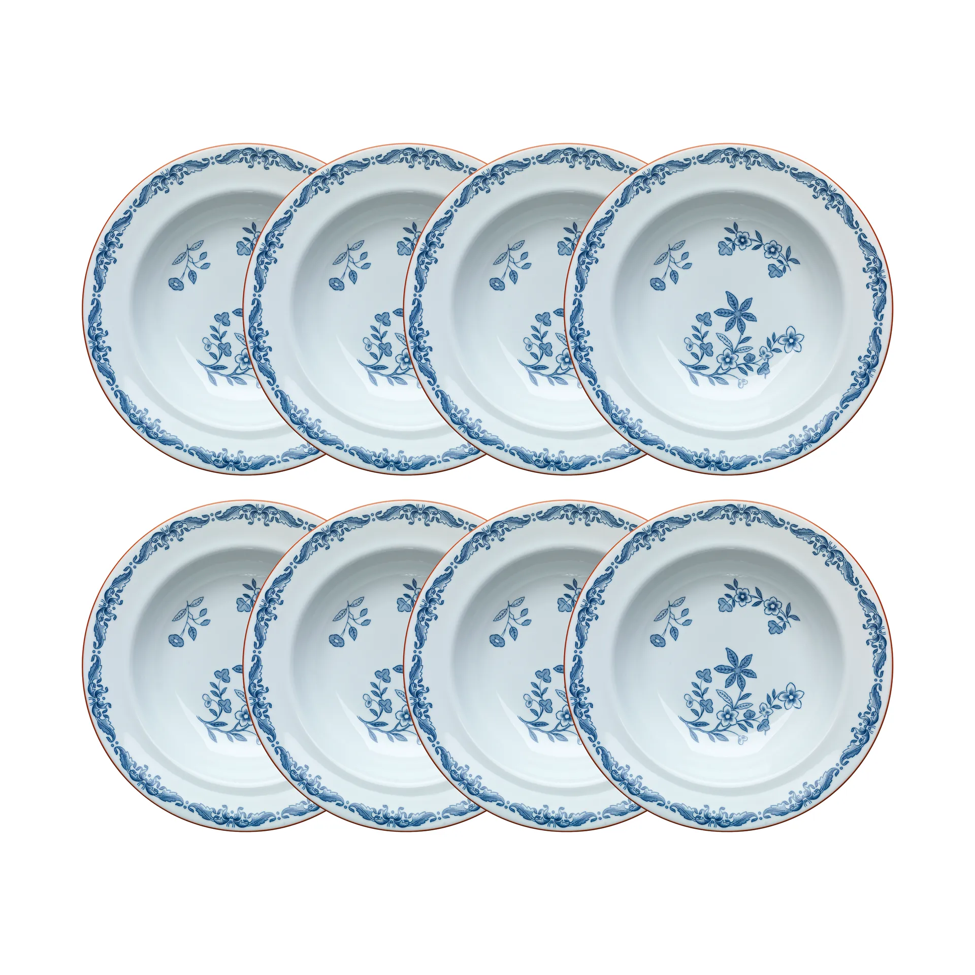 Ostindia tiefer Teller Ø24 cm 8er-Pack – Blau,  Rörstrand