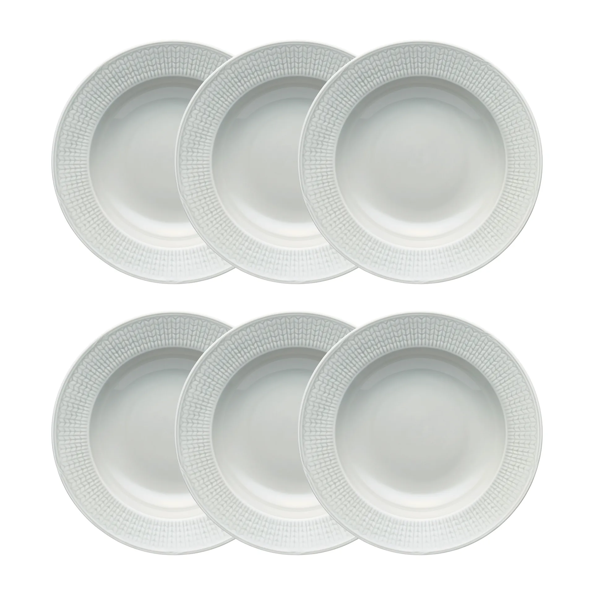 Swedish Grace tiefer Teller 25cm 6er Pack Nebel(grau),  Rörstrand