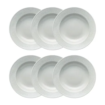 Swedish Grace tiefer Teller 25cm 6er Pack Nebel(grau) - Rörstrand