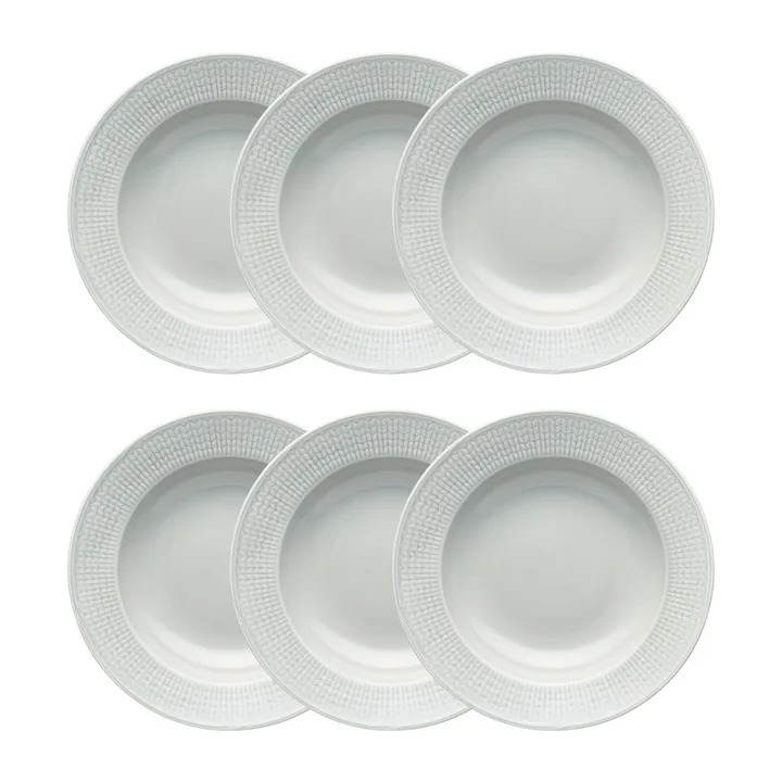 Swedish Grace tiefer Teller 25cm 6er Pack Nebel(grau) - Rörstrand