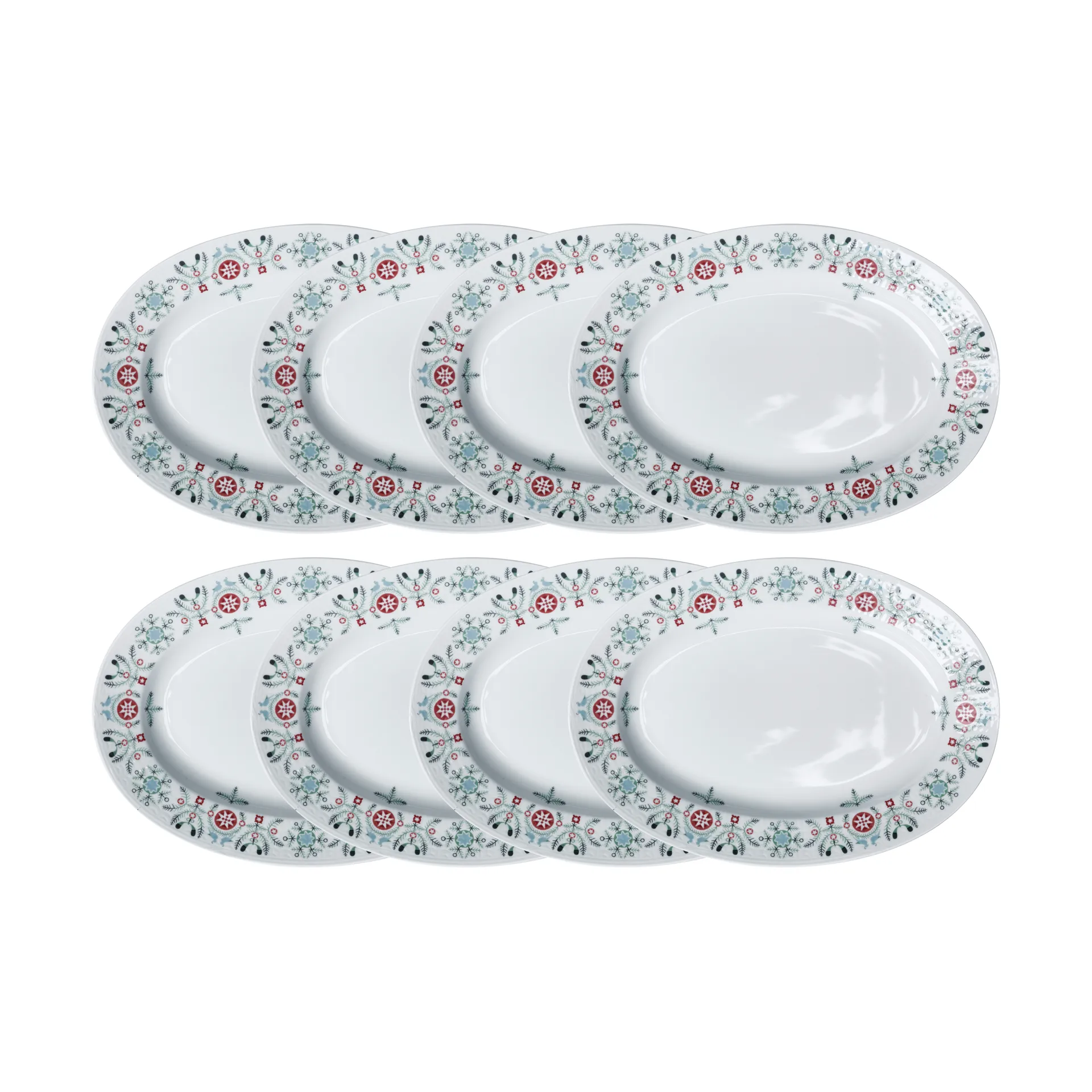 Swedish Grace Winter Teller oval 8er-Pack - Weiß,  Rörstrand