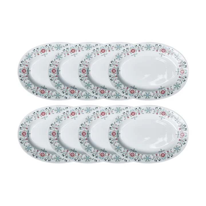 Swedish Grace Winter Teller oval 8er-Pack - Weiß - Rörstrand