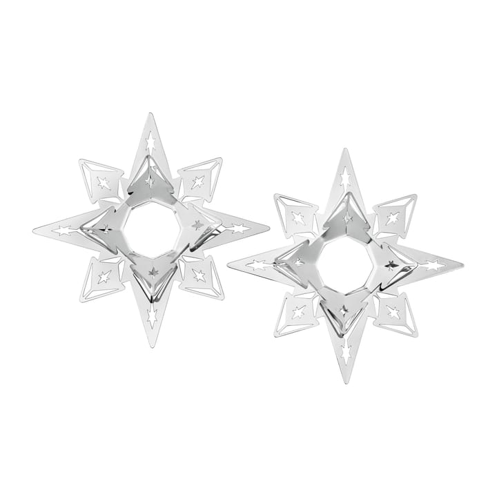Karen Blixen Kerzenmanschette Stern 3cm 2er Pack, Versilbert Rosendahl