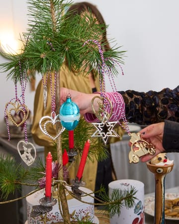 Karen Blixen Perlenherz Weihnachtshänger 6,5 cm - Vergoldet - Rosendahl
