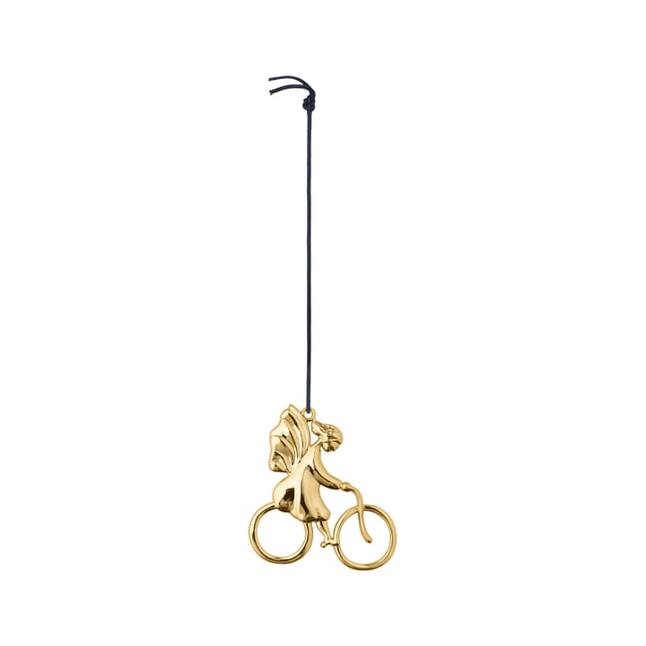 Karen Blixen Weihnachtsanhänger Engel auf Fahrrad, Gold Rosendahl