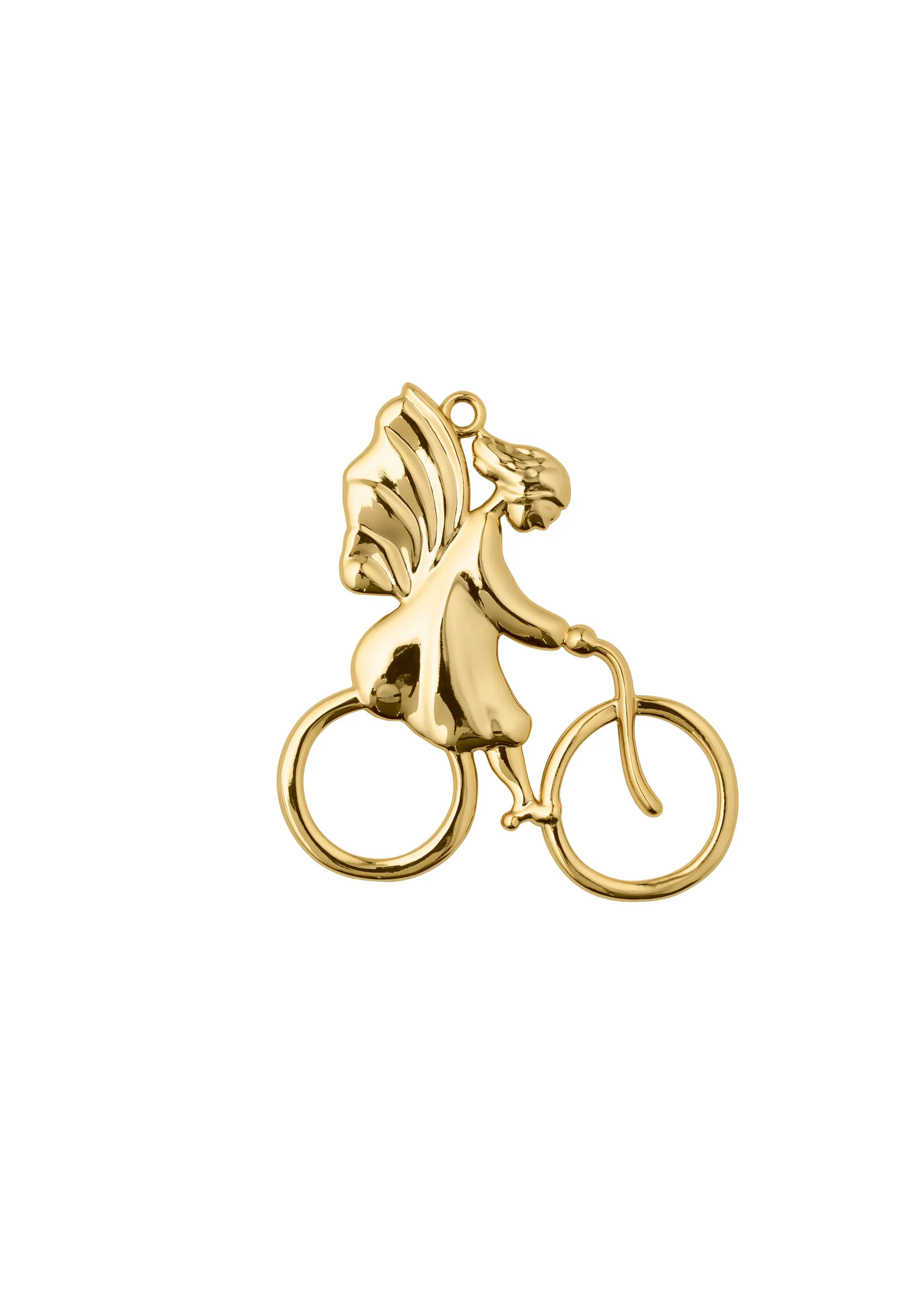 Karen Blixen Weihnachtsanhänger Engel auf Fahrrad, Gold Rosendahl