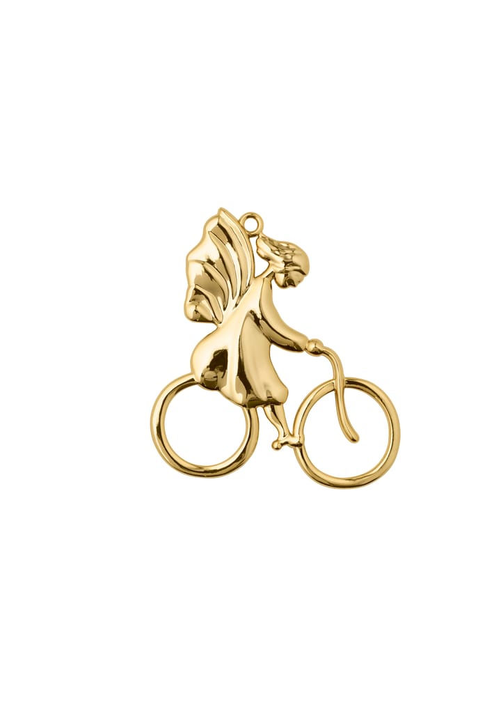 Karen Blixen Weihnachtsanhänger Engel auf Fahrrad, Gold Rosendahl