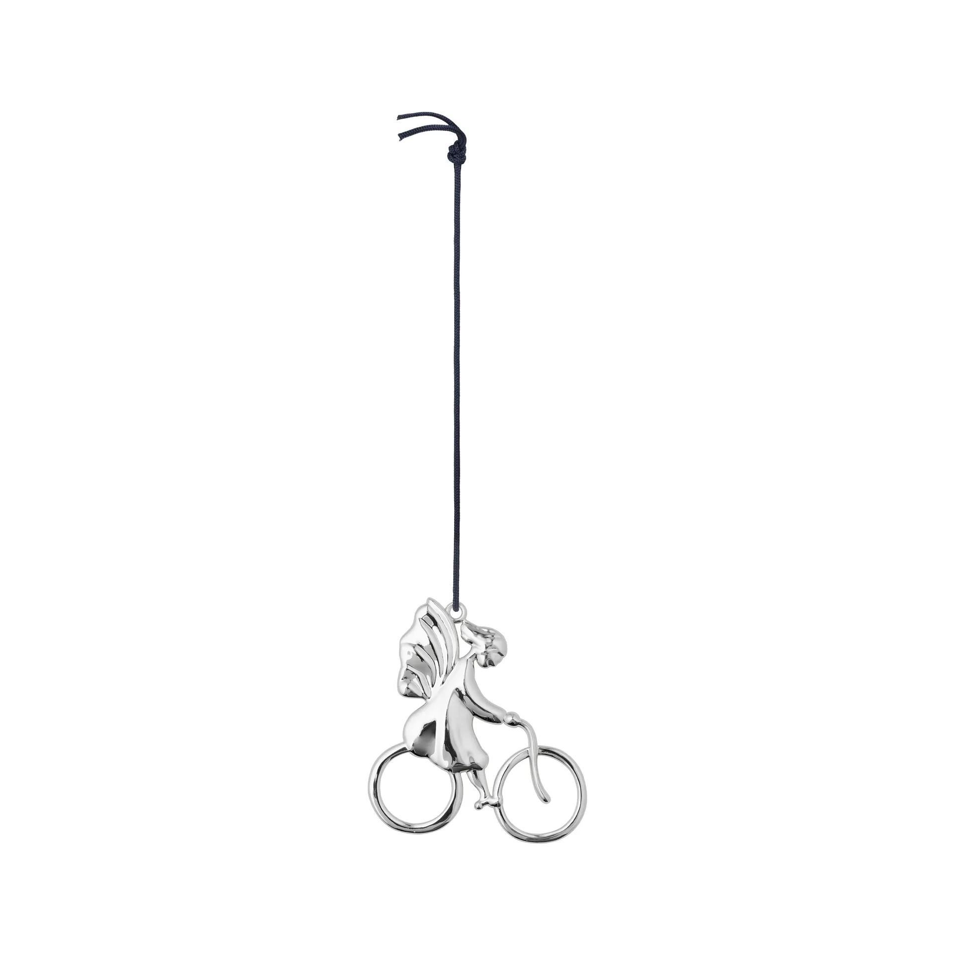 Karen Blixen Weihnachtsanhänger Engel auf Fahrrad, Silver Rosendahl