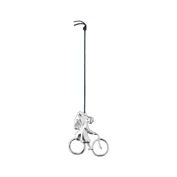 Karen Blixen Weihnachtsanhänger Engel auf Fahrrad - Silver - Rosendahl