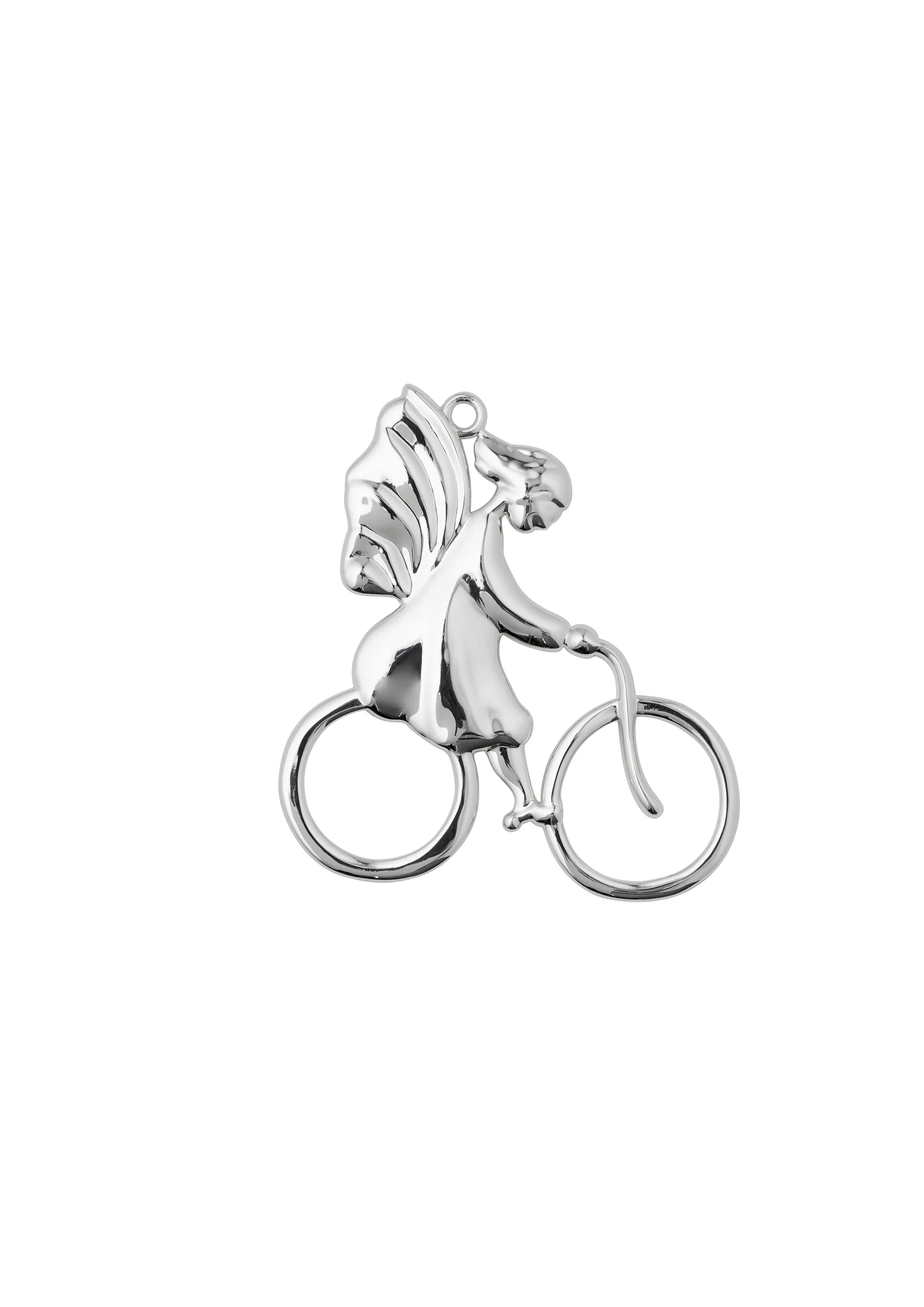Karen Blixen Weihnachtsanhänger Engel auf Fahrrad, Silver Rosendahl