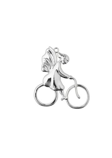 Karen Blixen Weihnachtsanhänger Engel auf Fahrrad - Silver - Rosendahl