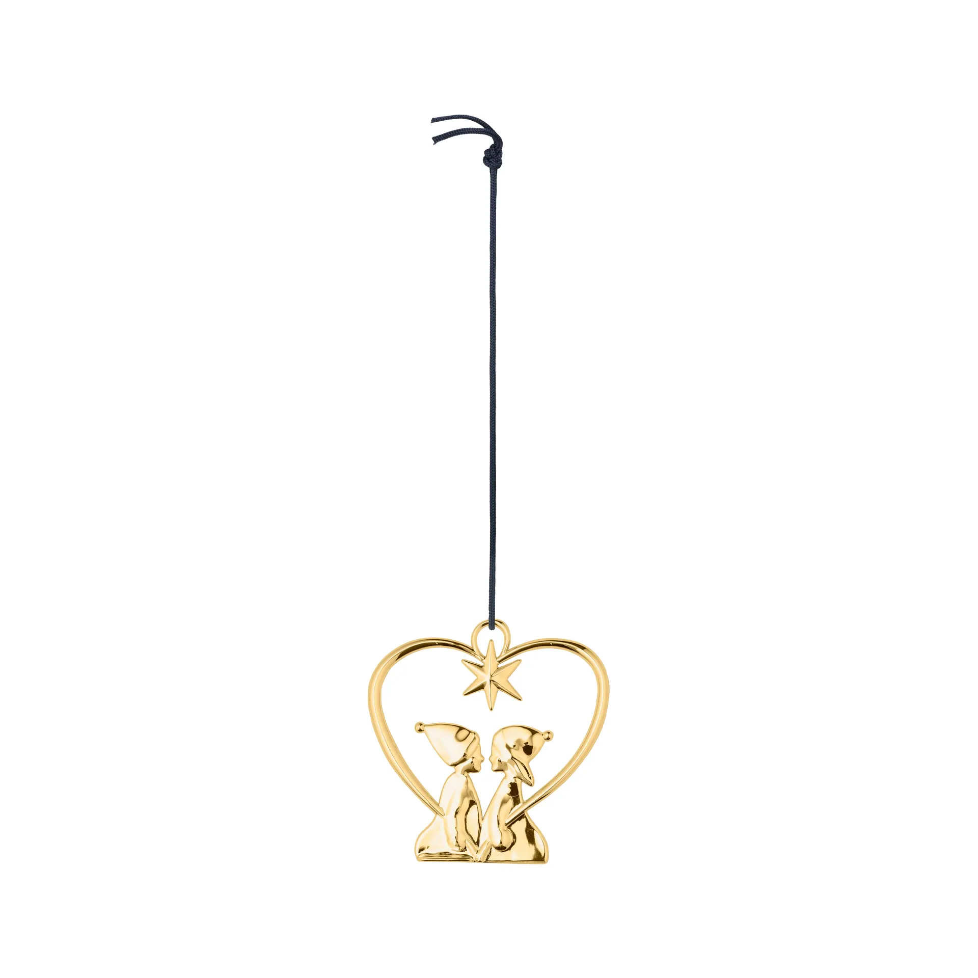 Karen Blixen Weihnachtsanhänger Herz mit Kind, Gold Rosendahl