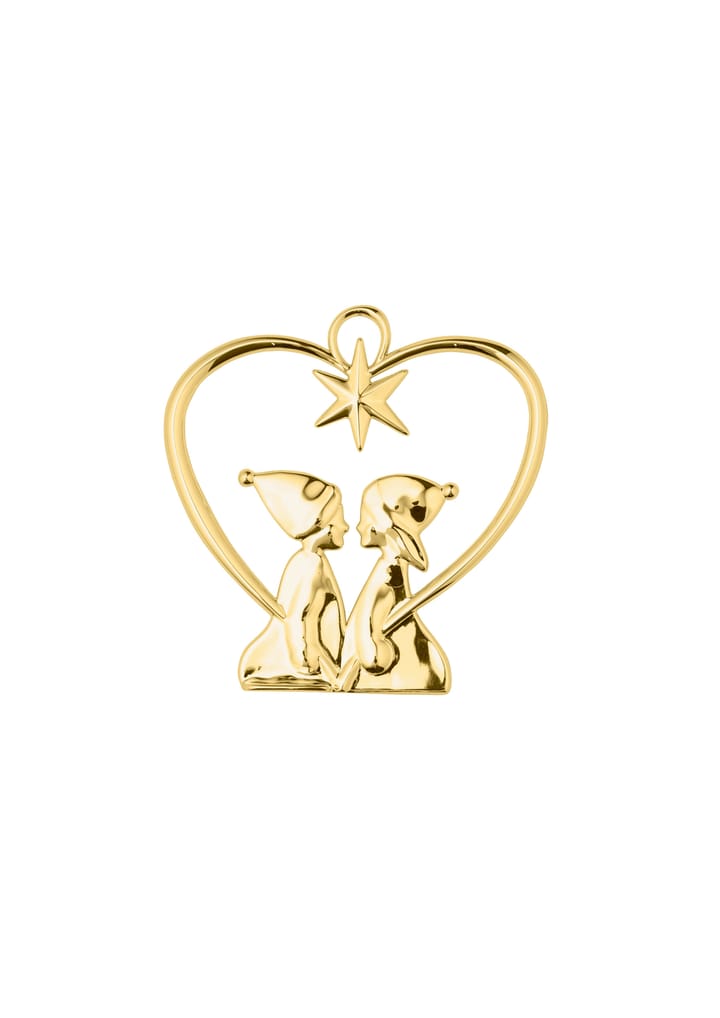 Karen Blixen Weihnachtsanhänger Herz mit Kind, Gold Rosendahl