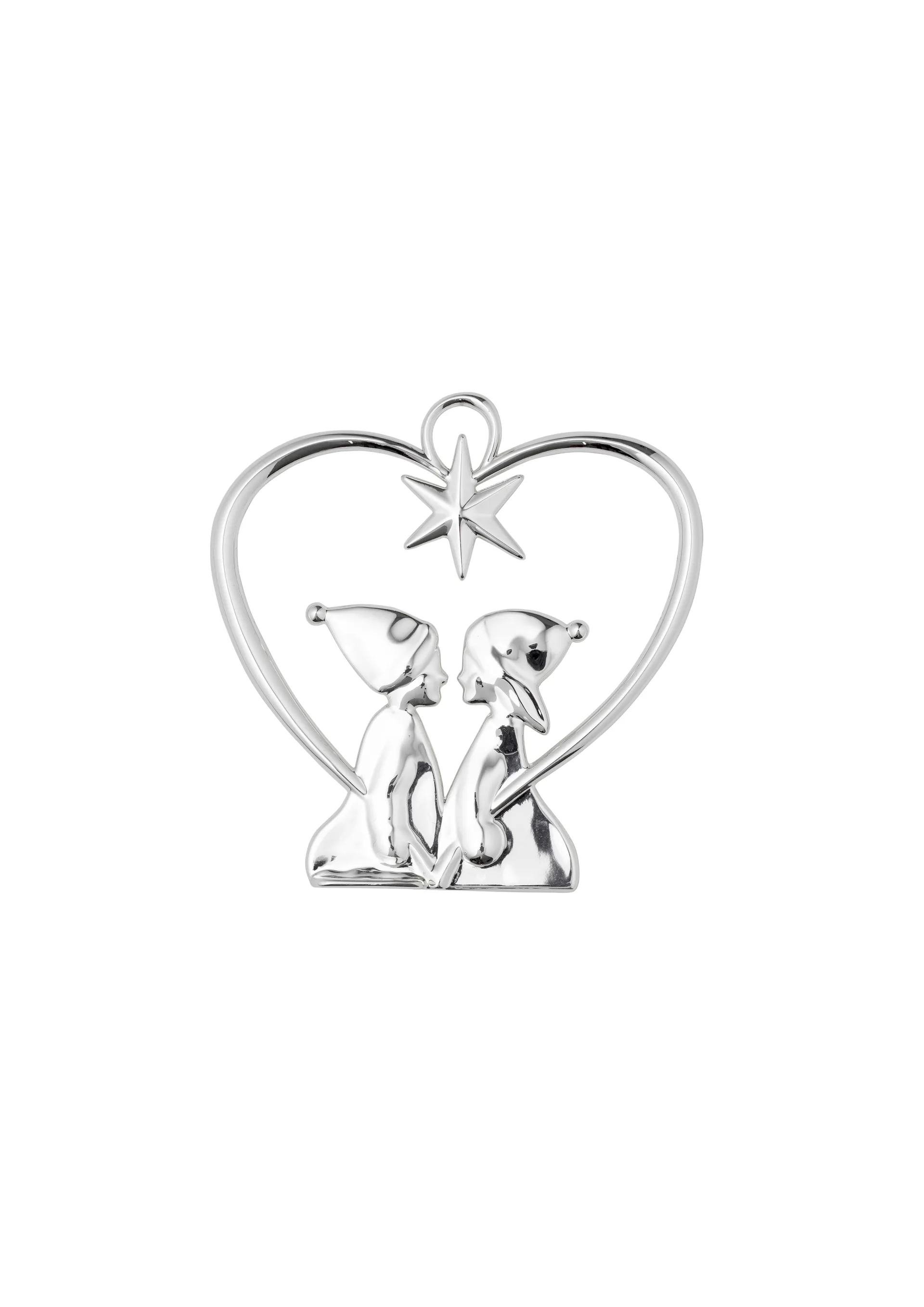 Karen Blixen Weihnachtsanhänger Herz mit Kind, Silver Rosendahl