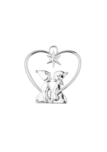 Karen Blixen Weihnachtsanhänger Herz mit Kind - Silver - Rosendahl