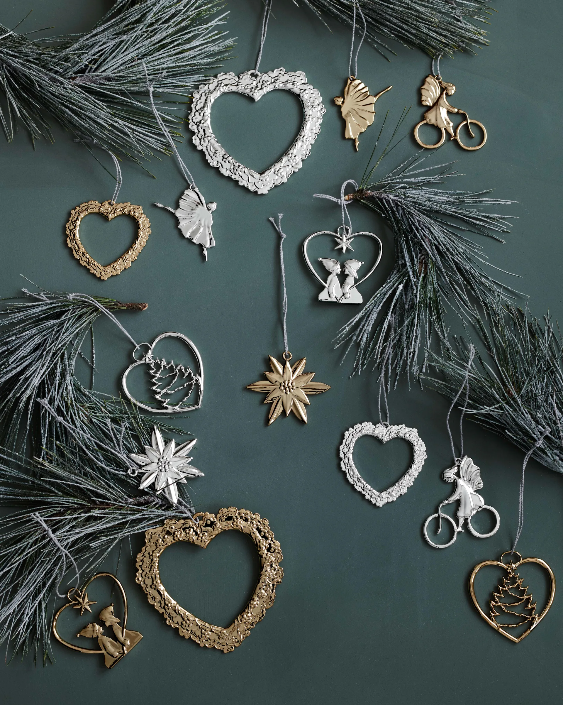 Karen Blixen Weihnachtsanhänger Herz mit Kind, Silver Rosendahl