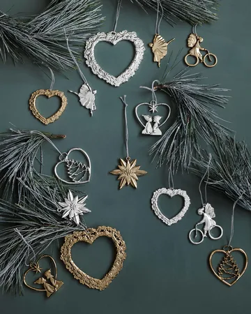 Karen Blixen Weihnachtsanhänger Herz mit Kind - Silver - Rosendahl