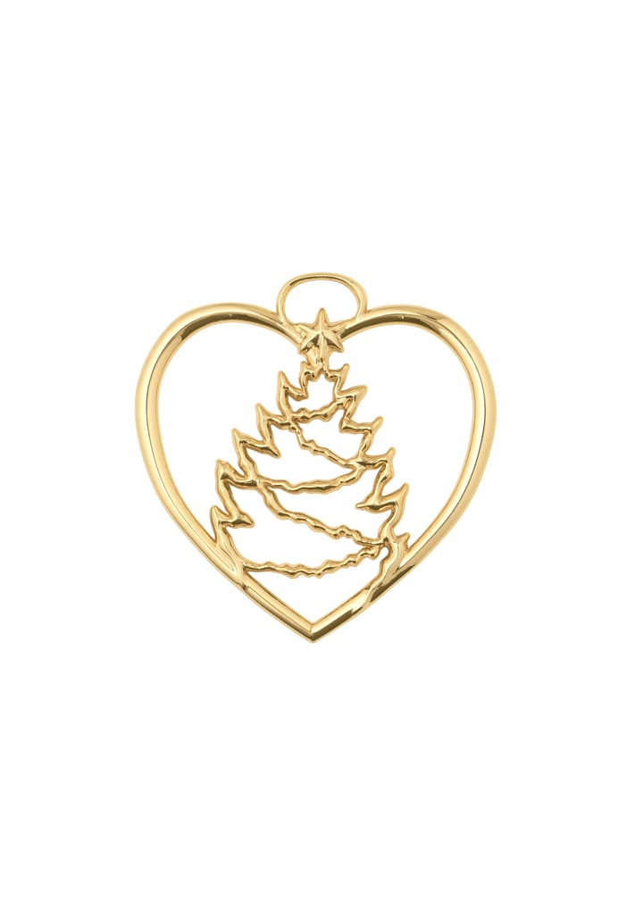 Karen Blixen Weihnachtsanhänger Herz mit Weihnachtsbaum, Gold Rosendahl