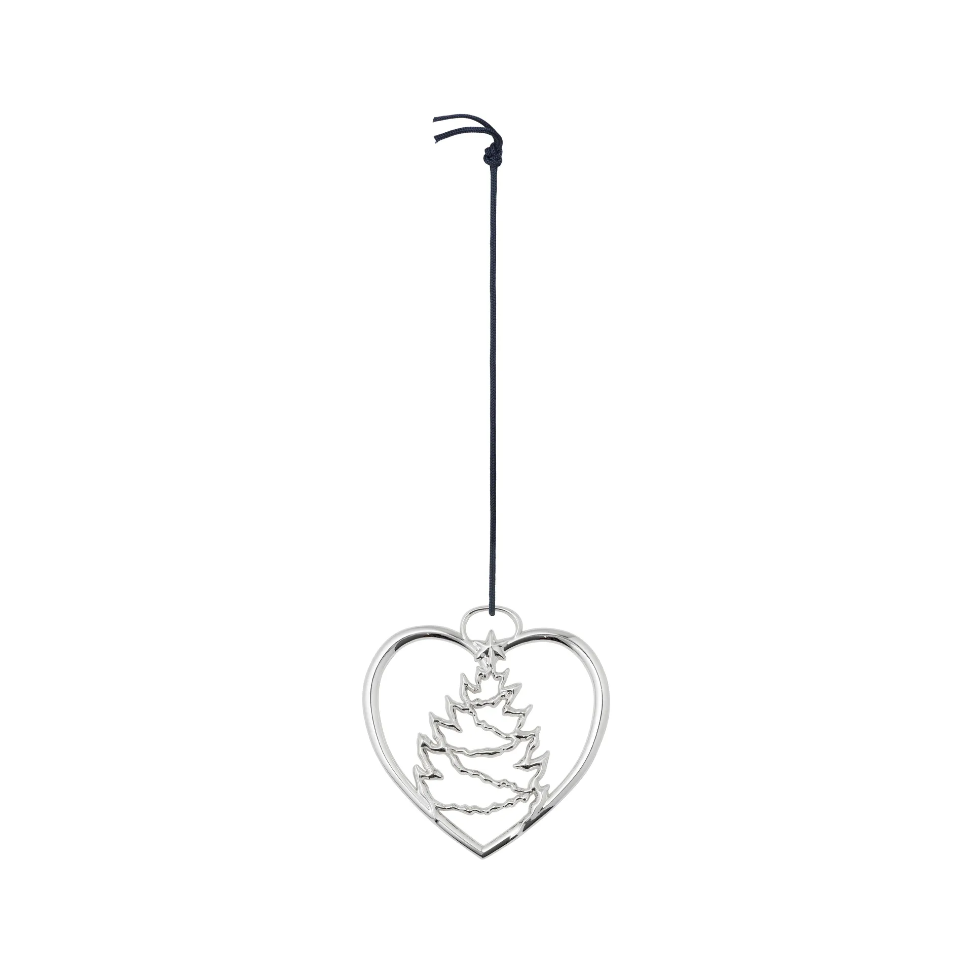 Karen Blixen Weihnachtsanhänger Herz mit Weihnachtsbaum, Silver Rosendahl