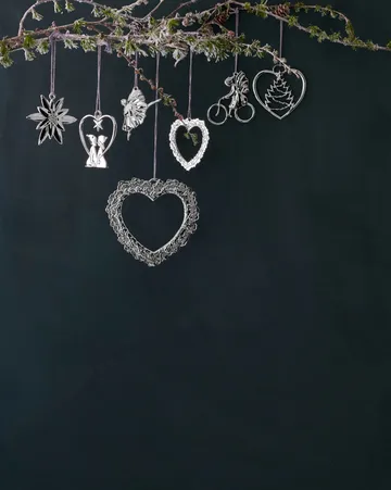 Karen Blixen Weihnachtsanhänger Herz mit Weihnachtsbaum - Silver - Rosendahl