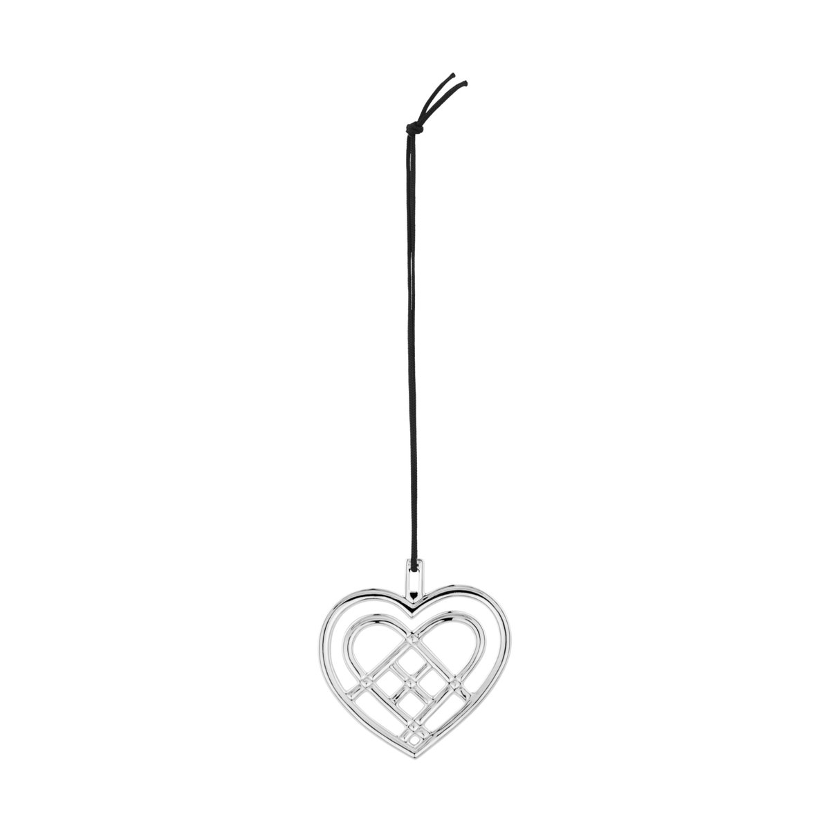 Rosendahl Weaved Heart Weihnachtsschmuck 6,5 cm Versilbert
