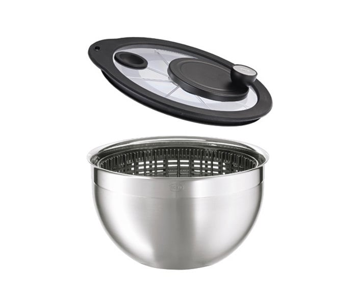 Rösle Salatschleuder 24 cm Stahl-schwarz