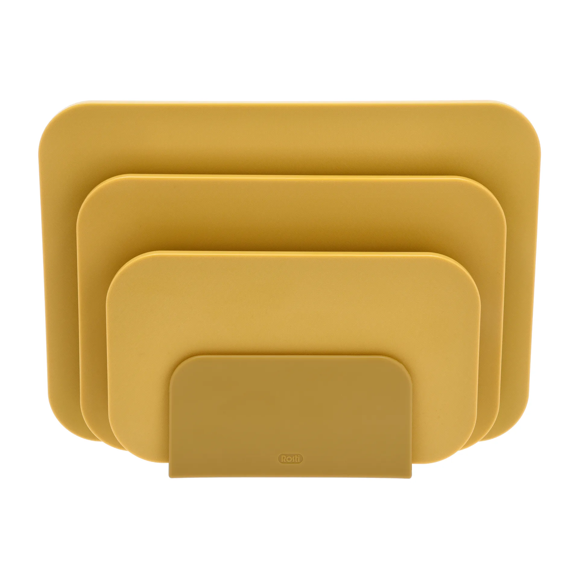 Choptima Schneidebrett Set 3 Teile und Halter, Curry Rosti