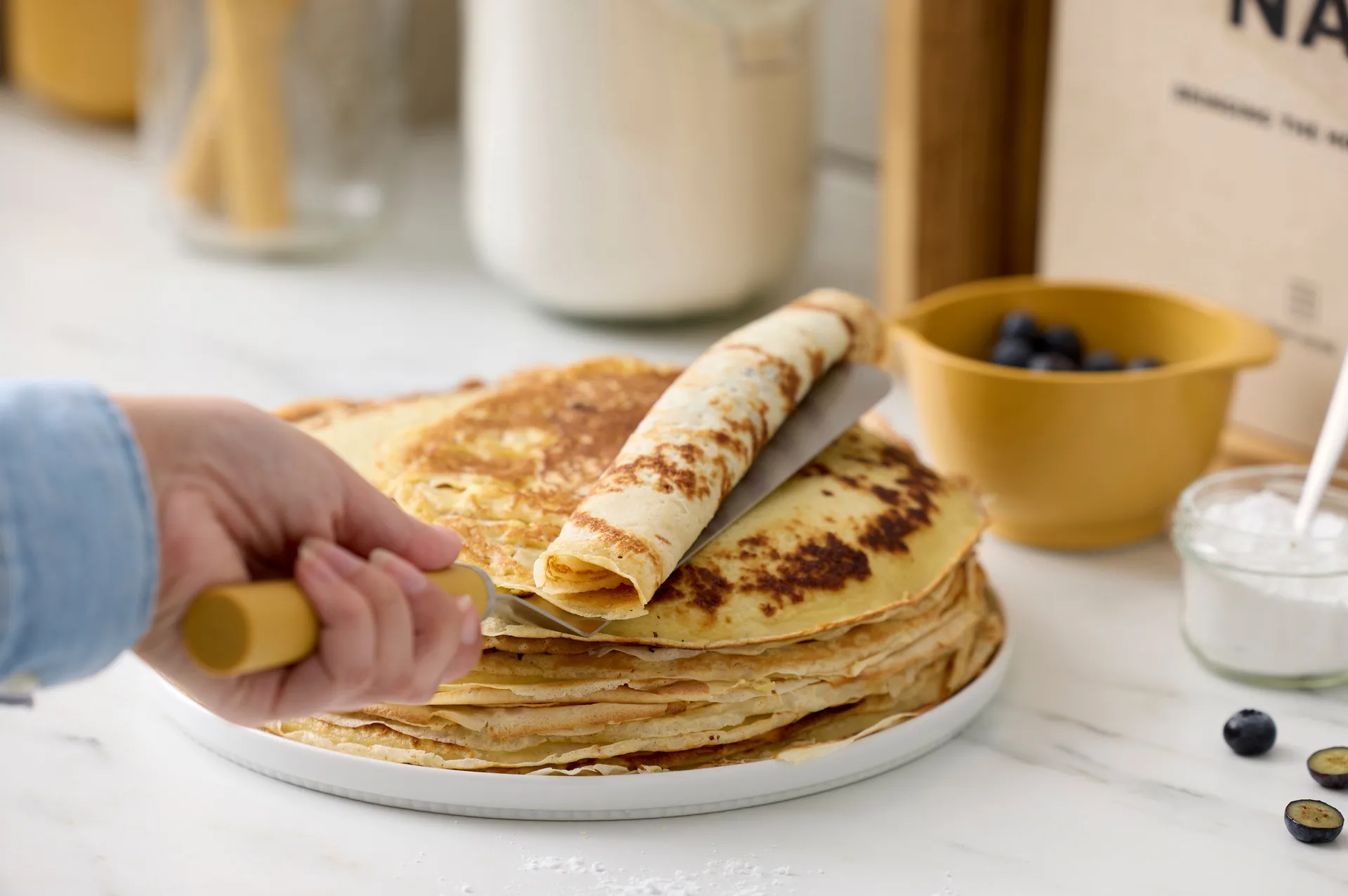 Emma Palettmesser schmal Stahl 33 cm, Curry Rosti