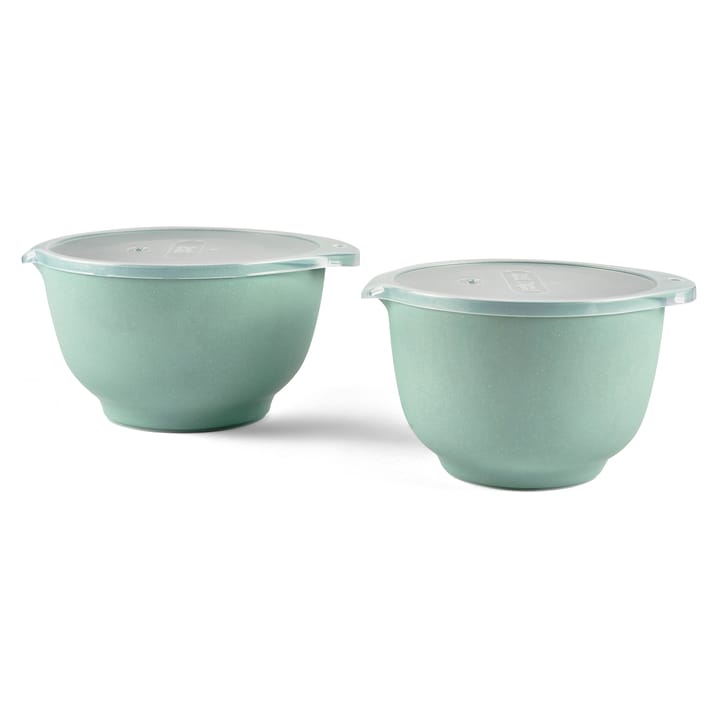 Margrethe Schalenset mit Deckel matt 2er Pack, Pebble grün Rosti