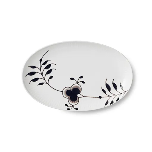Black Fluted Mega ovaler Teller schwarz, 23cm Royal Copenhagen